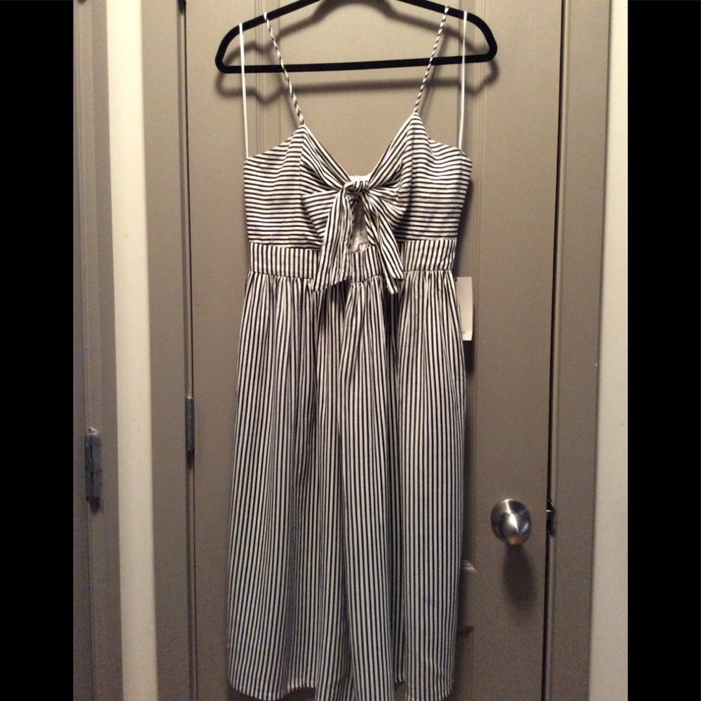 Zara Black & White stripe adjustable strap dress